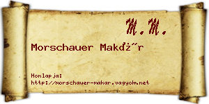 Morschauer Makár névjegykártya